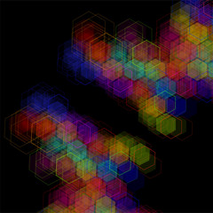 Sticker - Abstract geometric background with colorful hexagons. Vector illustration