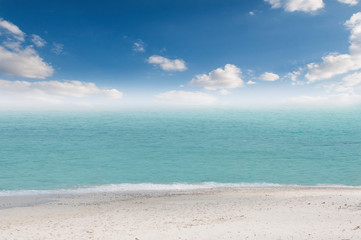 the sea on a day with beautiful clear skies