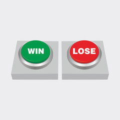 Poster - Opposite Win and Lose Button Vector Illustration, Launch Button Icon Template Design