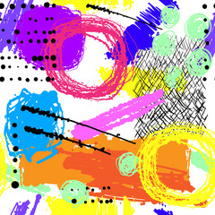 Wall Mural - seamless pattern. abstract vector illustration. colorful handdrawn background. summer design. bright