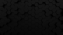 Abstract Black Honeycomb Background - 3D Illustration