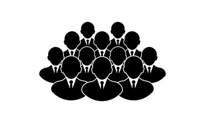 Poster - People icon, group of people in black on isolated white background. EPS 10 vector.