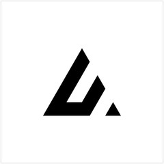 U letter logo with a triangle shape.