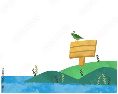 風景画 水彩風水辺と鳥のイラスト Stock ベクター Adobe Stock 風景画 水彩風水辺と鳥のイラスト Stock ベクター Adobe Stock