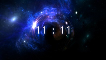 Wall Mural - inscription number 11: 11 on the galaxy background. numbers are the universal language offered by th