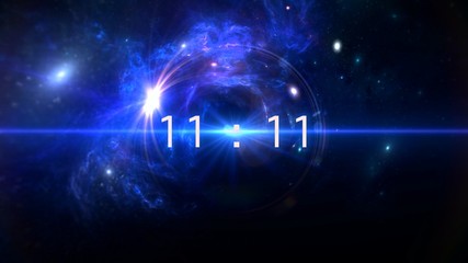 Wall Mural - inscription number 11: 11 on the galaxy background. numbers are the universal language offered by th