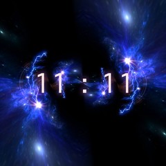 Wall Mural - inscription number 11: 11 on the galaxy background. numbers are the universal language offered by th