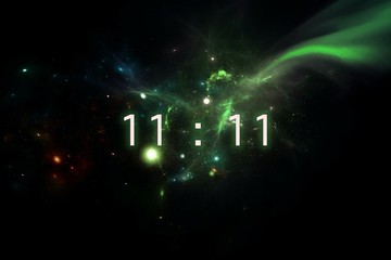 Wall Mural - inscription number 11: 11 on the galaxy background. numbers are the universal language offered by th