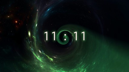 Wall Mural - inscription number 11: 11 on the galaxy background. numbers are the universal language offered by th