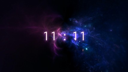 Wall Mural - inscription number 11: 11 on the galaxy background. numbers are the universal language offered by th