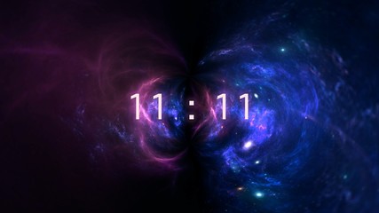 Wall Mural - inscription number 11: 11 on the galaxy background. numbers are the universal language offered by th