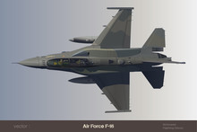 Eps Vector Image:Air Force F-16 Fighting Falcon