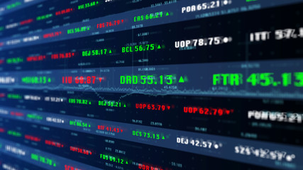 Poster - Stock Market Financial Exchange Trade Chart Dashboard Monitoring In Perspective View Illustration Background.