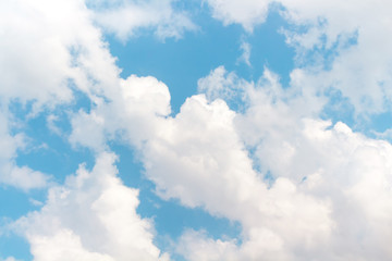 Bright sky with light blue color and white clouds