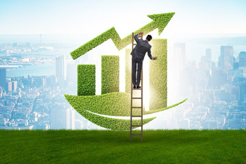 Green economy growth concept with businessman