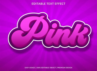 pink  text effect template with bold text and cartoon style use for brand label and logotype 