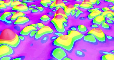 Poster - Liquid loop animation. Rainbow colors. Soft rounded shapes. 3D rendering. Digital art. Creative concept.