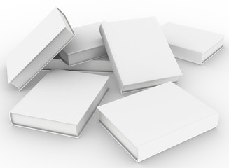 Poster - template empty book mockup set white background , 3d rendering	