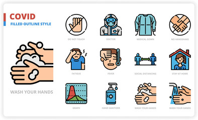 Sticker - Covid icon set