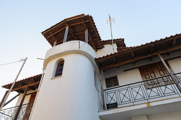 house on the beach, coast of the mediterranean sea, Greece