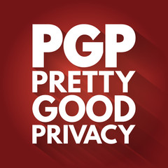 Poster - pgp - pretty good privacy acronym, technology concept background