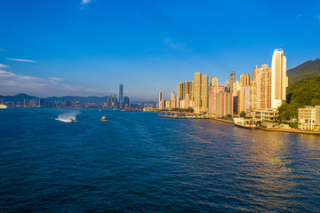 Canvas Print - Private housing of Hong Kong from drone view