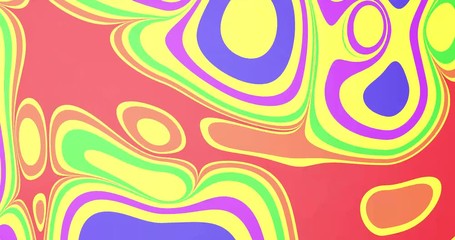 Poster - Liquid colorful loop animation. Soft rounded shapes. Rainbow colors. Flat abstract animation.  Digital art. Creative concept.