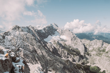 Wall Mural - Germany Bavaria Nature Alps Mountains. Mountains with a little snow against the blue sky