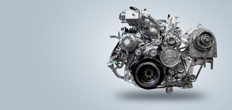 diesel engine on gray background
