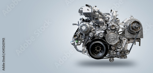 Fotomural Diesel engine on gray background