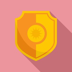 Poster - Sun block shield icon. Flat illustration of sun block shield vector icon for web design