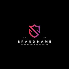 Wall Mural - letter S shield logo design vector