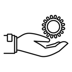 Poster - Keep sun hand protection icon. Outline keep sun hand protection vector icon for web design isolated on white background
