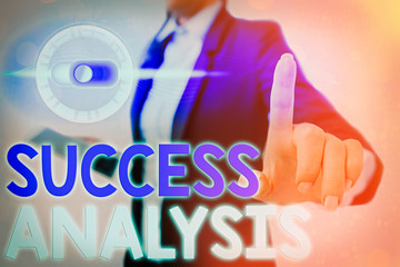 Poster - Conceptual hand writing showing Success Analysis. Concept meaning creating graph to determine increase in sales or profits