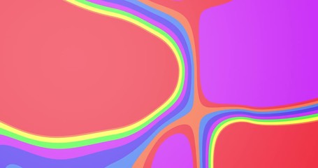 Poster - Liquid colorful loop animation. Soft rounded shapes. Rainbow colors. Flat abstract animation.  Digital art. Creative concept.