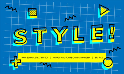 Wall Mural - text effect - memphis style