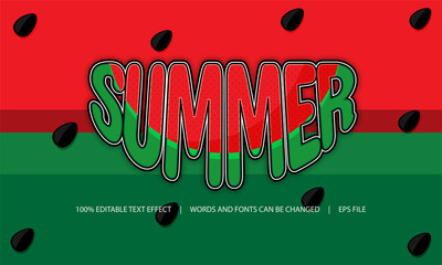 Wall Mural - text effect - watermelon