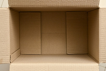 empty inside brown box carton paper package open packing