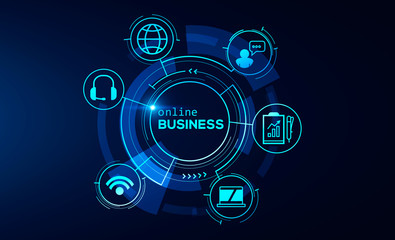 Poster - Online business digital HUD interface