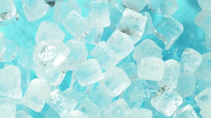 Aufkleber - Super slow motion of ice cubes explosion, top view shot. Filmed on very high speed cinema camera, 1000fps.