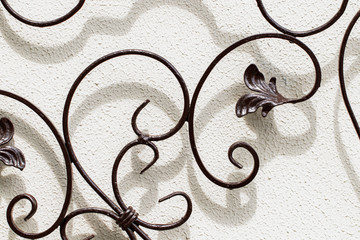 Wall Mural - wrought-iron gates, ornamental forging, forged elements close-up