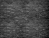 Fototapeta Nowy Jork - black dark brick wall background texture horizontal sameless gloomy
