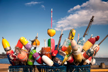 Colorful New England Lobster Buoys Cape Cod