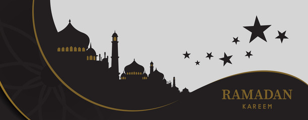 ramadan kareem banner design. islamic background. vector illustration