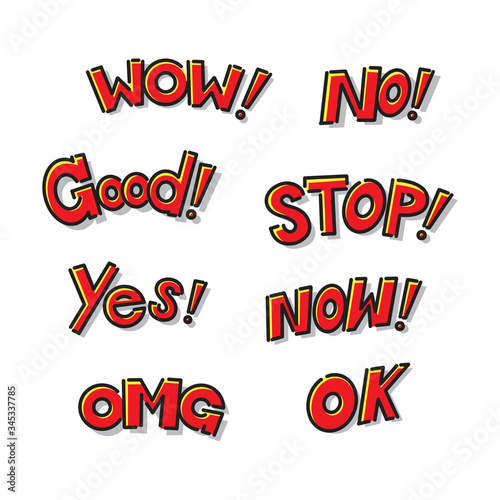 Fotografie, Obraz Set of comics speech, vector