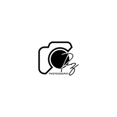 Sticker - Initial Letter PZ with camera. Logo photography simple luxury vector.