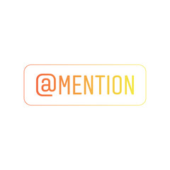 Mention social media sticker. Instagram story symbol vector icon
