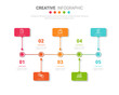 © auchara - Infographic design template with numbers 5 option can be used for workflow layout, diagram, number step up options.