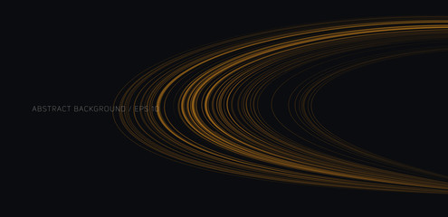 Wall Mural - abstract background with golden lines forming sphere as planet ring in space, graphic design element