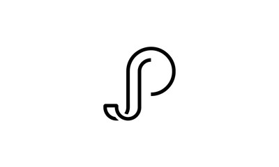 Wall Mural - initial J and P logo design concept